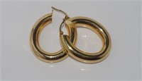 Large 9ct yellow gold hoop earrings