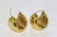 Chunky 9ct yellow gold hoop earrings