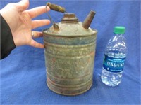 antique 1 gallon fuel can with wooden handle