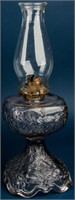 Vintage Queen Anne Pattern Glass Oil Kerosene Lamp