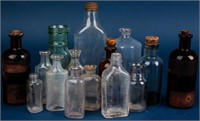 Lot of Antique and Vintage Apothecary Bottles
