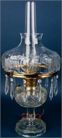 Vintage Pressed Pattern Glass Electric Table Lamp