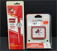 Mickey Mouse Bradley Watch & Lorus Alarm Clock