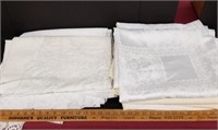 Nice Group of Lace & Silk Brocade Tablecloths