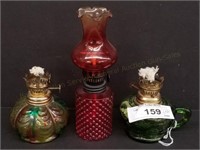Three Miniature Oil Lamps
