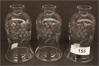Set of 6.5" Etched Glass Hurricane Lamp Shades