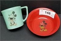 Beetleware Mickey Mouse Grape-Buts Bowl & Cup