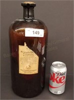 Large 13.5" Deep Amber Medicine Bottle