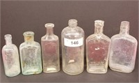 Group of 6 Old Medicine Bottles, Tallest 6.5"