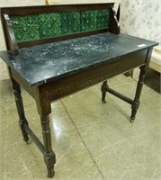 Marble Top Table with Tile Backsplash