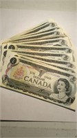 CANADA 1 DOLLAR BANKNOTE X 14