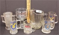 Group of Barware Mugs & Pitcher