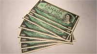 CANADA 1 DOLLAR BANKNOTE X 10