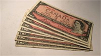 CANADA 2 DOLLAR BANKNOTE X 7