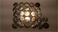 27 CANADA SILVER 25 CENT COINS