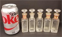 Set of 5 Matched Small Apothicary Medicine Bottles