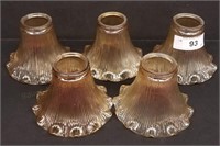 Set of Marigold Carnival Glass Lamp Shades, 5" D