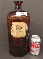 Large 13.5" Deep Amber Medicine Bottle