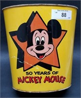 Happy Birthday Mickey Yellow Trash Can by Chein