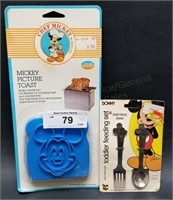 Mickey Mouse Picture Toast & Silverware Sets