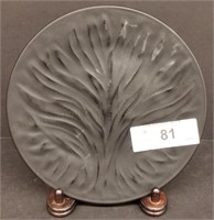 8" Lalique France Black Tree of Life Plate