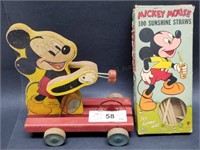 Mickey Mouse Wood Toy & Sunshine Straws Box