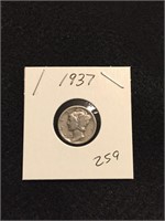 1937 Mercury Dime 90% Silver