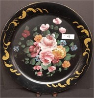 Nice Large 20" Hand Painted Toleware Tray