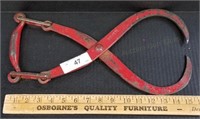 Antique Iron Ice Block Tongs Model 551-12"