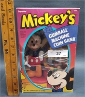 Mickey Mouse Gumball Machine Bank New in Box