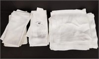 2 Sets of White Silk Brocade Napkins