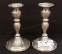 Pair of Web Pewter 7" Spun Candlesticks