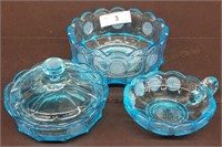 Fostoria Blue Coin Glass