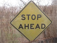 Very Large Stop Ahead Metal Road Sign