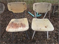 2 Small Wood Desk Chairs