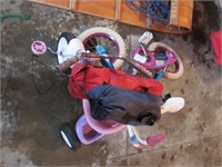 Girls Bike, Tricycle, 2 Kids Chairs