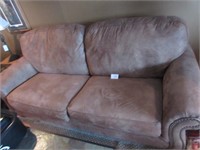 Large Brown Couch-Pull Out Bed