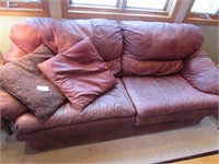 Leather Couch & Loveseat, 2 Pillows