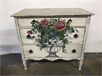 Antique paint decorated dresser