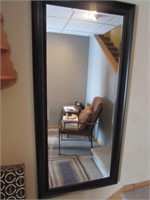 Large Black Framed Mirror W/ 2 Wall Shelves