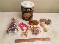 Green Bay Packer Can with Vintage Kids Toys