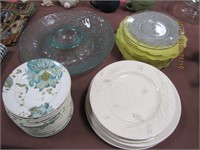 1 lot of misc plates & relish bowl