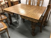 Antique Oak table with chairs