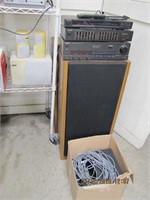 Group of electronics: 1 box of misc speakers &
