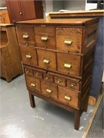 Antique Oak multi drawer  file cabinet