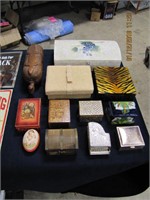 Group of 12 misc keepsake boxes, various sizes