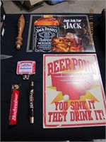Group of misc advertisement: Jack Daniels metal