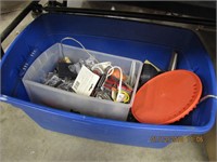 1 large tote of misc parts, tools & other items