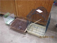 3  various size bird cages