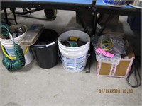 1 box & 3 buckets of misc: metal, tooling & other